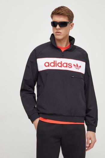 Bunda adidas Originals pánská, černá barva, přechodná, oversize, IS1398