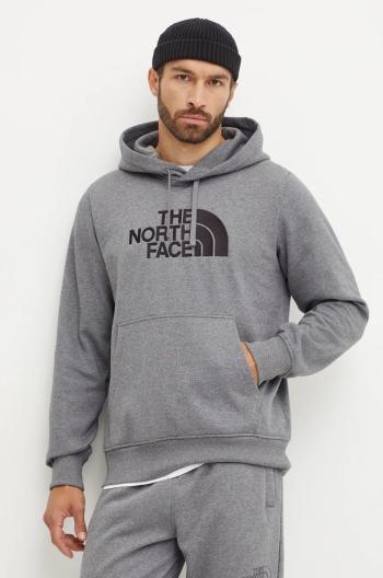 Mikina The North Face Drew Peak Pullover Hoodie pánská, šedá barva, s kapucí, s aplikací, NF0A89EMDYY1