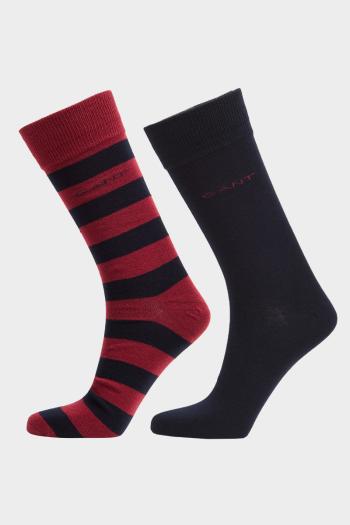 PONOŽKY GANT BARSTRIPE AND SOLID SOCKS 2-PACK PLUMPED RED