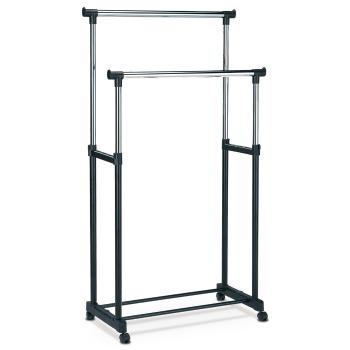 Suport de haine crom / negru, 85 x 170 cm, negru