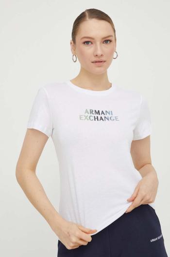 Bavlněné tričko Armani Exchange bílá barva, 3DYT14 YJDGZ