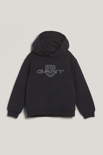 MIKINA GANT RELAXED CONTRAST SHIELD HOODIE EVENING BLUE
