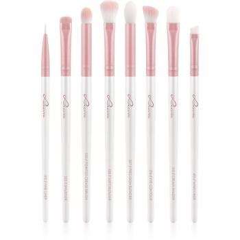 Luvia Cosmetics Prime Vegan All Eye Want sada štětců na oči Candy (Pearl White / Rose) 8 ks