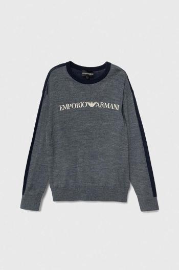 Dětský vlněný svetr Emporio Armani tmavomodrá barva