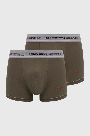 Boxerky Aeronautica Militare 2-pack pánské, zelená barva, AM1UBX003