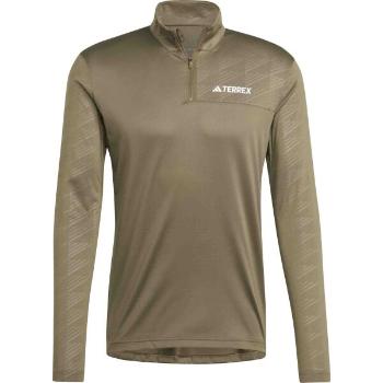 adidas TERREY MULTI HALF-ZIP Pánské triko, khaki, velikost