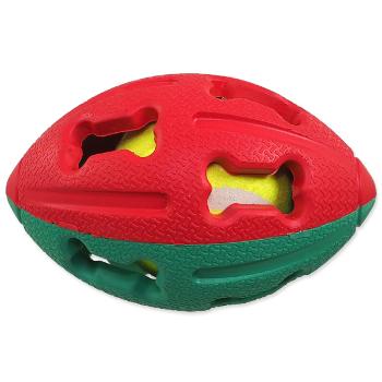 Míč na rugby gumový s tenisákem 12,5cm mix barev