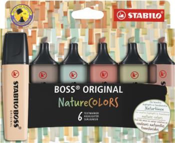 Zvýrazňovače STABILO BOSS NatureCOLORS 6 ks sada