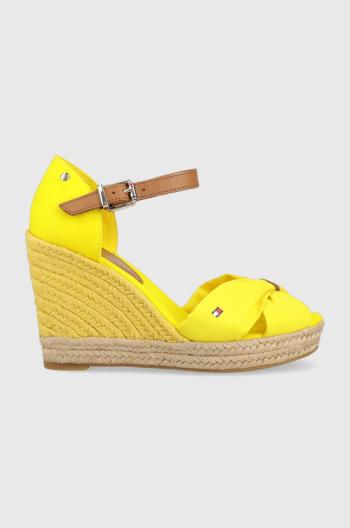 Sandály Tommy Hilfiger BASIC OPENED TOE HIGH WEDGE žlutá barva, FW0FW04784