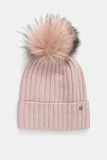 Detská čiapka s prímesou vlny Jamiks BELIZE II ružová farba biela, JZH241