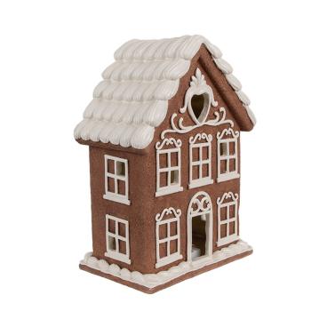 Vánoční perníková chaloupka s Led světýlky Gingerbread House - 17*10*22 cm 6PR4359