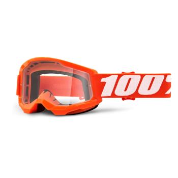 Dětské motokrosové brýle 100% Strata 2 Youth  Orange oranžová, čiré plexi