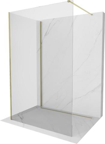 MEXEN/S Kioto Sprchová zástěna WALK-IN 125 x 120 cm, transparent, zlatá 800-125-212-50-00-120