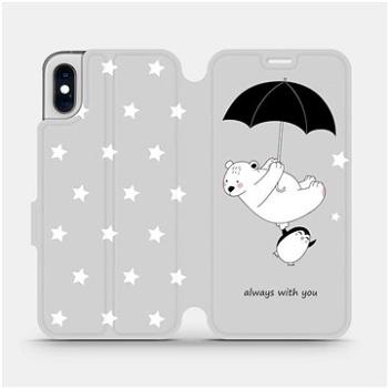 Flipové pouzdro na mobil Apple iPhone XS - MH08P Méďa a tučňák - always with you (5903226746835)