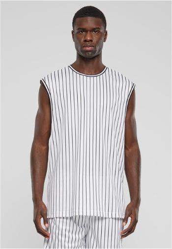 Urban Classics Striped Mesh Tanktop white/black - M