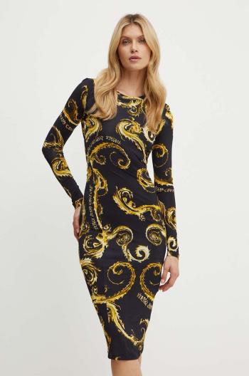 Šaty Versace Jeans Couture černá barva, midi, 77HAO9B0 JS358