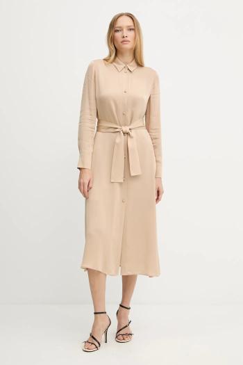 Šaty Armani Exchange zelená farba, midi, rovný strih, XW001245 AF16121