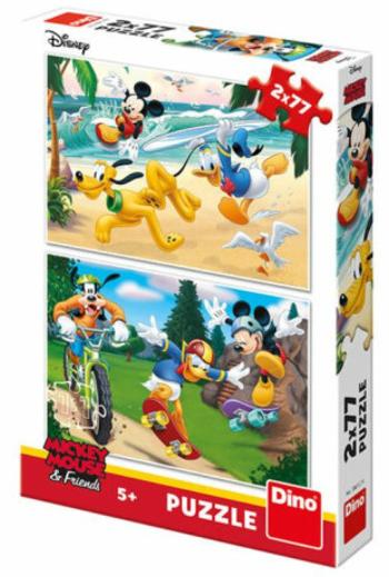 Puzzle Mickey sportuje - 2x77 dílků