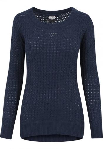 Urban Classics Ladies Long Wideneck Sweater navy - XS