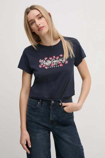 Bavlněné tričko Pepe Jeans GINNY tmavomodrá barva, PL505945