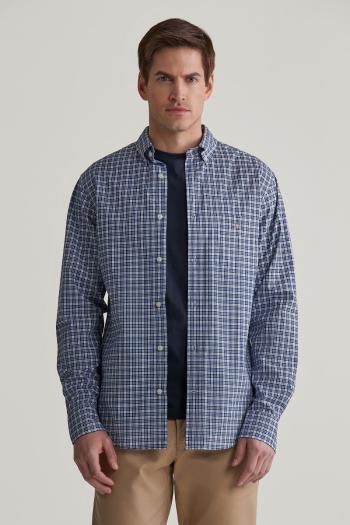 KOŠILE GANT REG POPLIN SMALL CHECK SHIRT COLLEGE BLUE