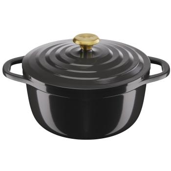 Kastrol AIR E2558955 24 cm, 4,7 l, černá, hliník, Tefal