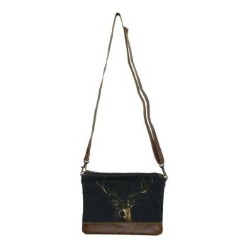 Kožená bavlněná Crossbody s Jelenem Black Deer - 23*2*18cm GKTCZW