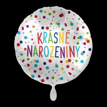 Premioloon Fóliový balón Krásné narozeniny - konfety