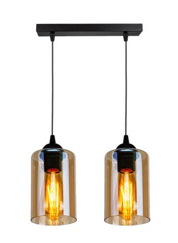 Candellux Černo-hnědý závěsný lustr Bistro pro žárovku 2x E27 32-00538