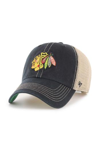 Kšiltovka 47 brand NHL Chicago Blackhawks černá barva, s aplikací, H-TRWLR04GWP-BK