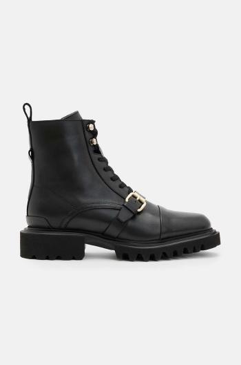 Kožené kotníkové boty AllSaints Tori Boot dámské, černá barva, na plochém podpatku, W119FB