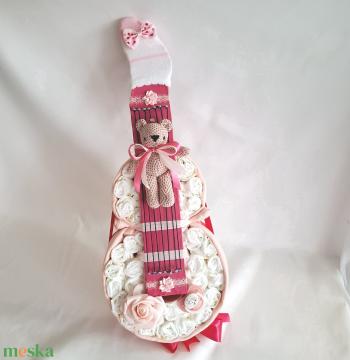 Gitár pelenkatorta, 2-5kg pelenkatorony, babaváró csomag