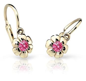 Cutie Jewellery Dětské náušnice ze žlutého zlata C2151-10-X-1 fuchsiová