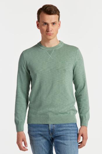 SVETR GANT COTTON FLAMME C-NECK KALAMATA GREEN