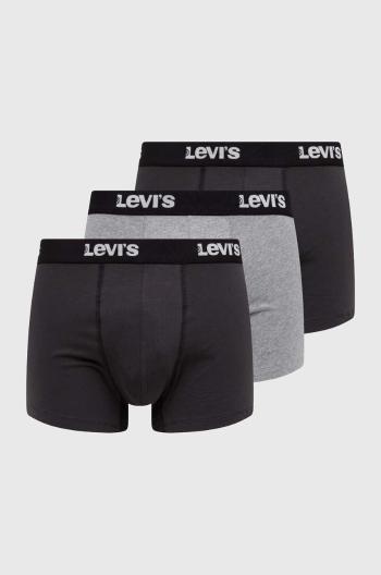 Boxerky Levi's 3-pack pánské, šedá barva