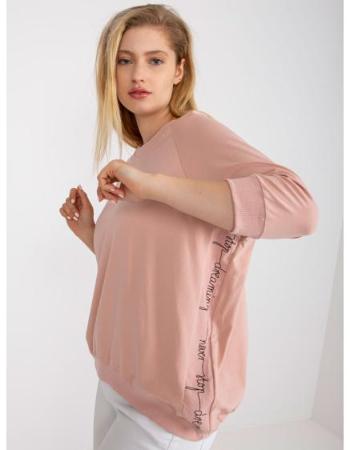 Dámská halenka s kulatým výstřihem plus size DONELL růžová  