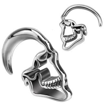 Expander do ucha z 316L ocele - kontúra lebky s lesklým povrchom - Hrúbka: 3 mm