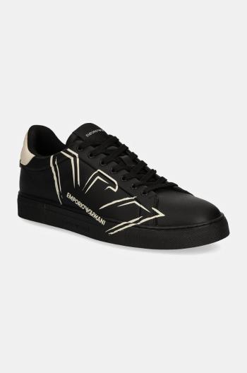 Kožené sneakers boty Emporio Armani černá barva, X4X598 XD431 U166