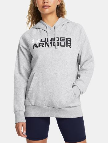 Under Armour Rival Fleece Wordmark Hoodie Mikina Šedá