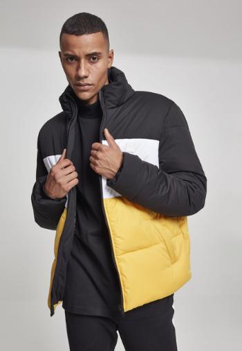 Urban Classics 3-Tone Boxy Puffer Jacket blk/chromeyellow/wht - 5XL