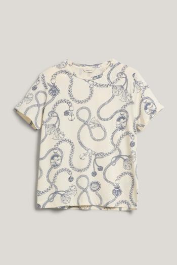 TRIČKO GANT REG SAILING PRINT SS T-SHIRT CREAM