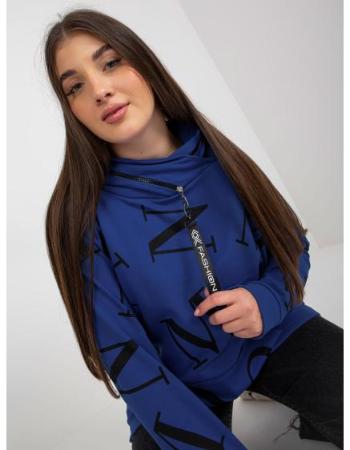 Dámská mikina s písmeny plus size KRYSTLE tmavě modrá 