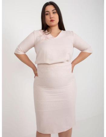 Dámská sukně ze soupravy plus size VILLETE světle růžová 