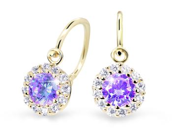 Cutie Jewellery Krásné dětské náušnice ze žlutého zlata C2745-10-X-1 fialová