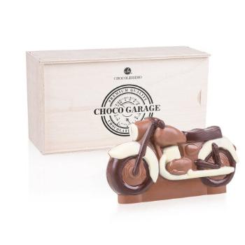 Chocolissimo - Motorka z čokolády v dřevěné krabičce 130 g