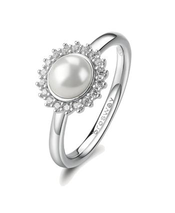 Brosway Stříbrný prsten se zirkony a perlou Fancy Infinite White FIW148 54 mm