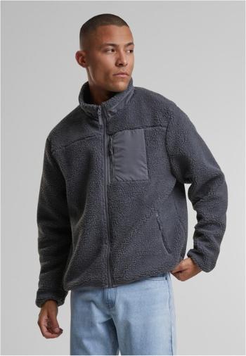 Urban Classics Teddy Jacket With Stand Up Collar cloudgrey - M