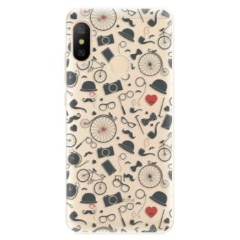 Odolné silikonové pouzdro iSaprio - Vintage Pattern 01 - black - Xiaomi Mi A2 Lite