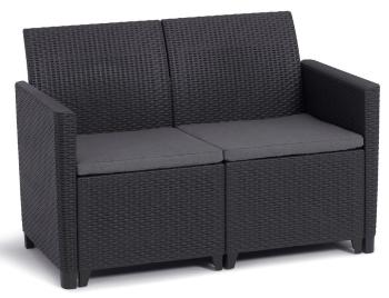 Allibert 91118 CLAIRE 2 SEATERS SOFA  - grafit