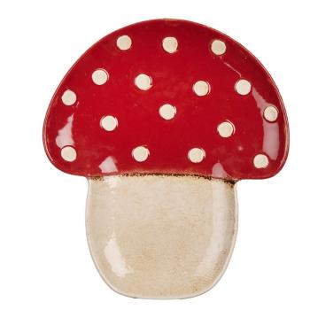 Servírovací keramický talířek houba muchomůrka Mushroom - 23*26*3 cm 6CE1906